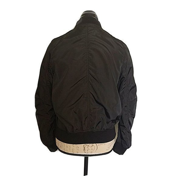 Womens Jacket  Windbreaker Varsity Black Embroidery Patched - Picture 2 of 12